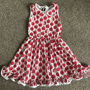 Little Stocking Co Apple Print Girls Dress